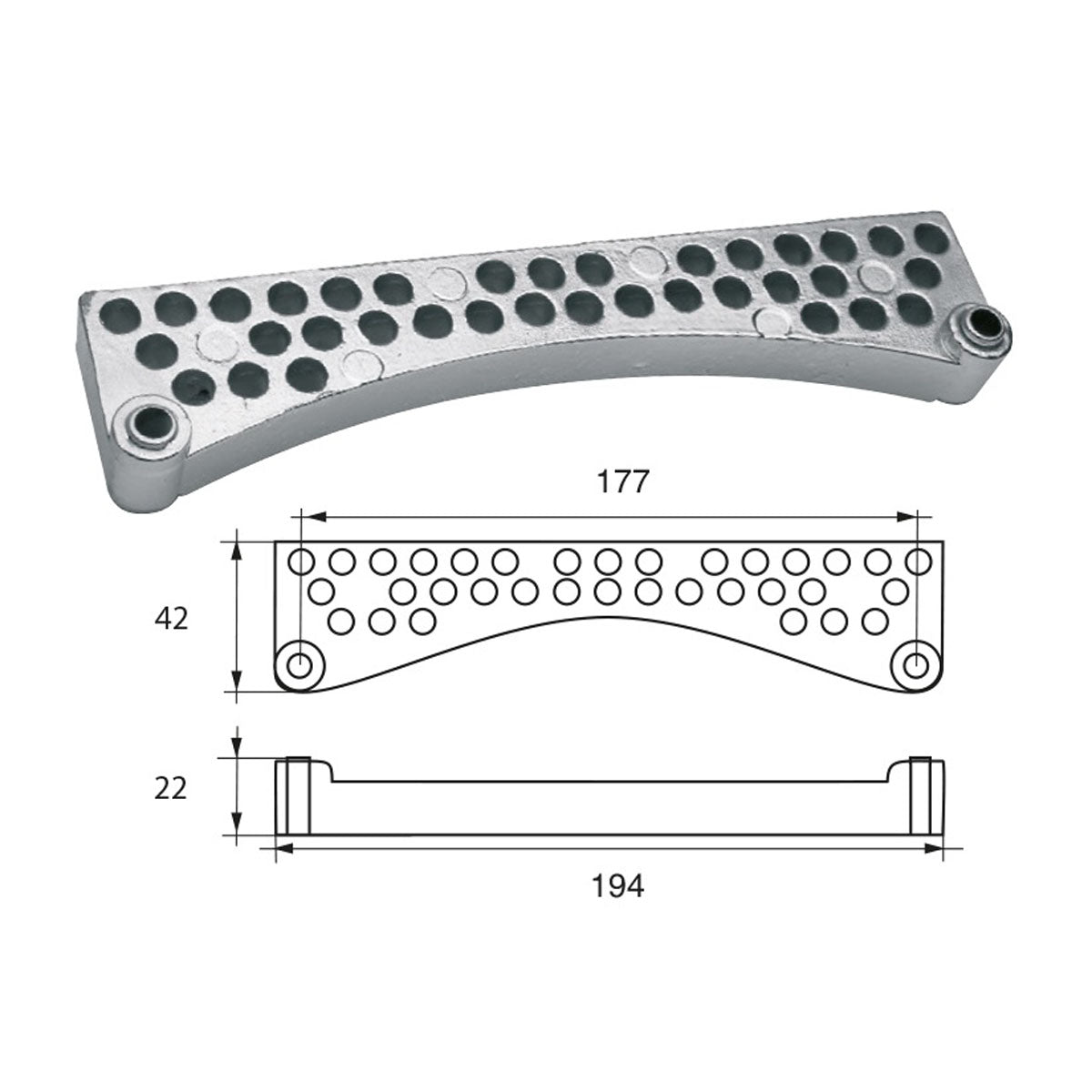 Fonp Anodo per motori Bombardier ( Johnson-Evinrude-OMC) art. POLIPODIO OM012