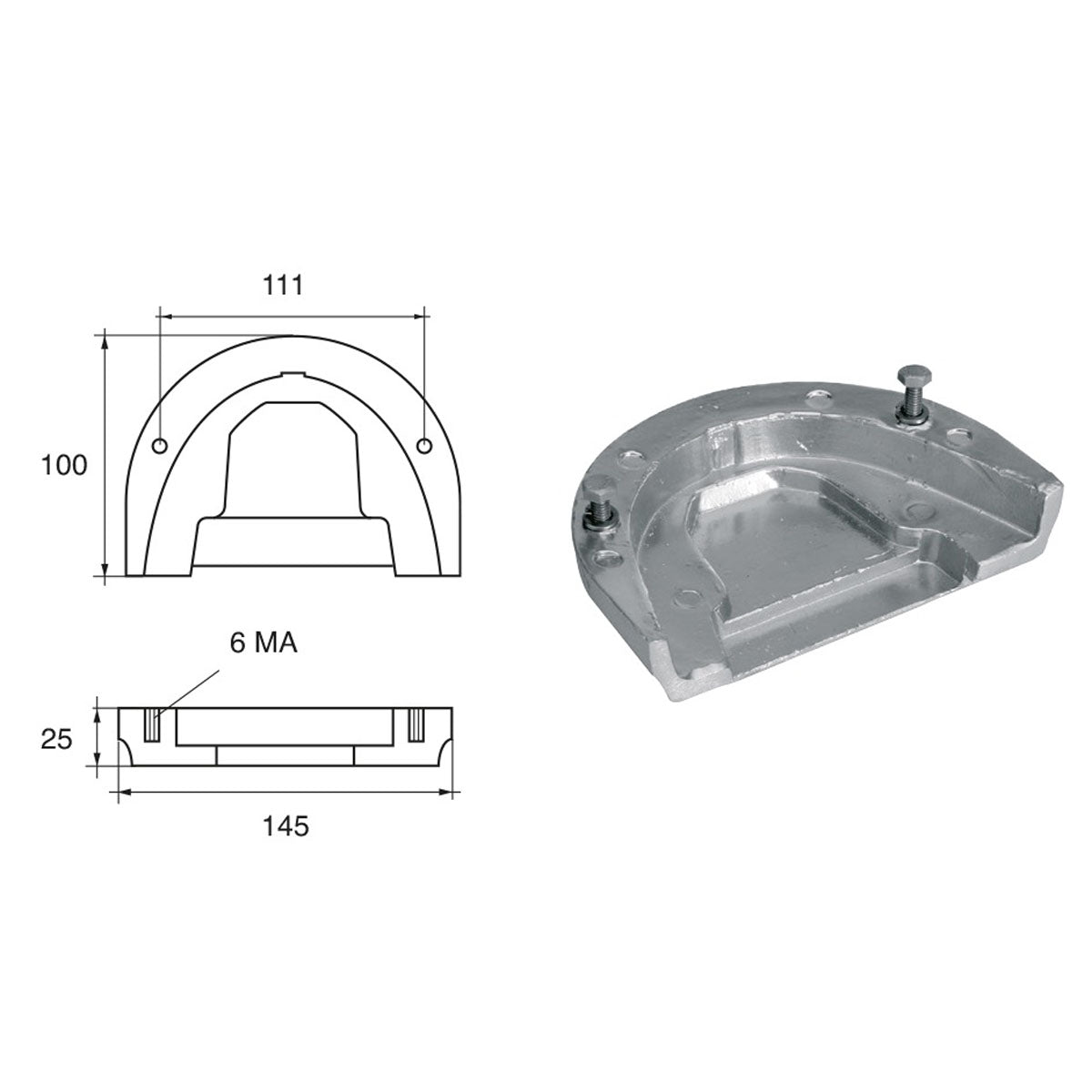 Fonp Anodo per motori Bombardier ( Johnson-Evinrude-OMC)