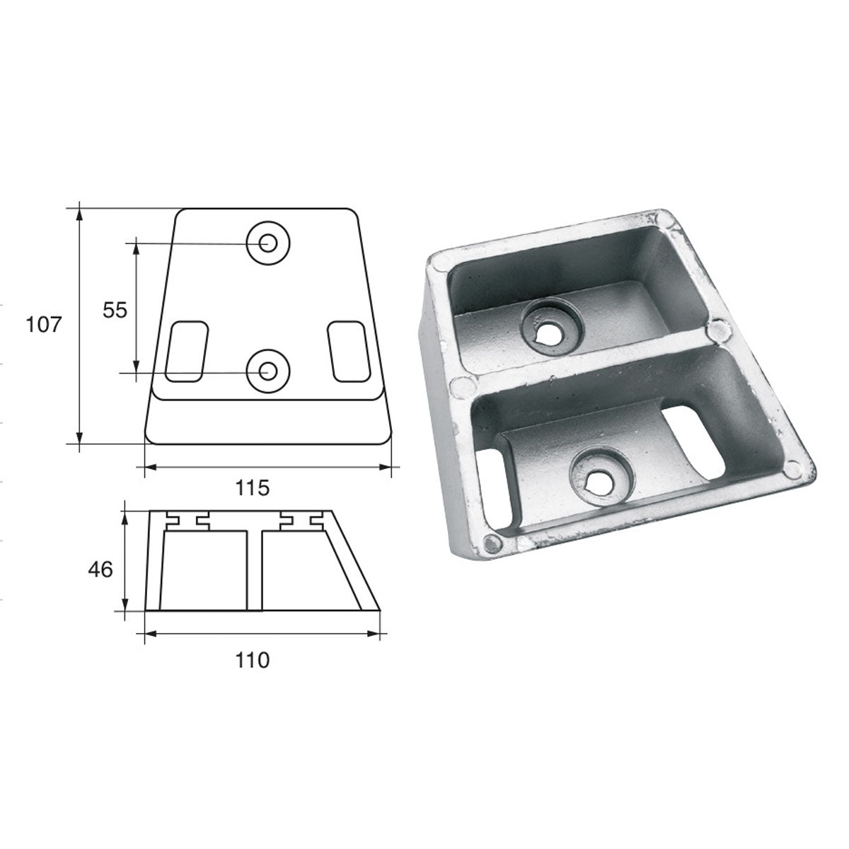 Fonp Anodo per motori Bombardier ( Johnson-Evinrude-OMC) art. POLIPODIO OM009