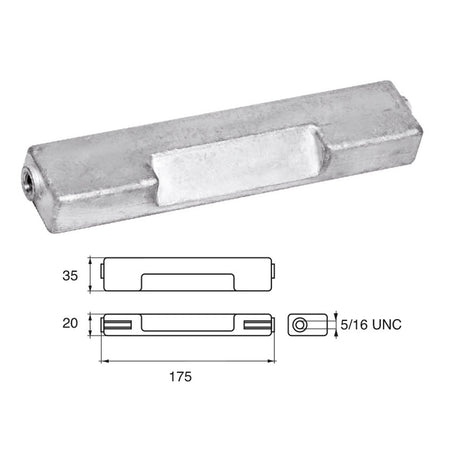 Fonp Anode for Bombardier (Johnson-Evinrude-OMC) engines