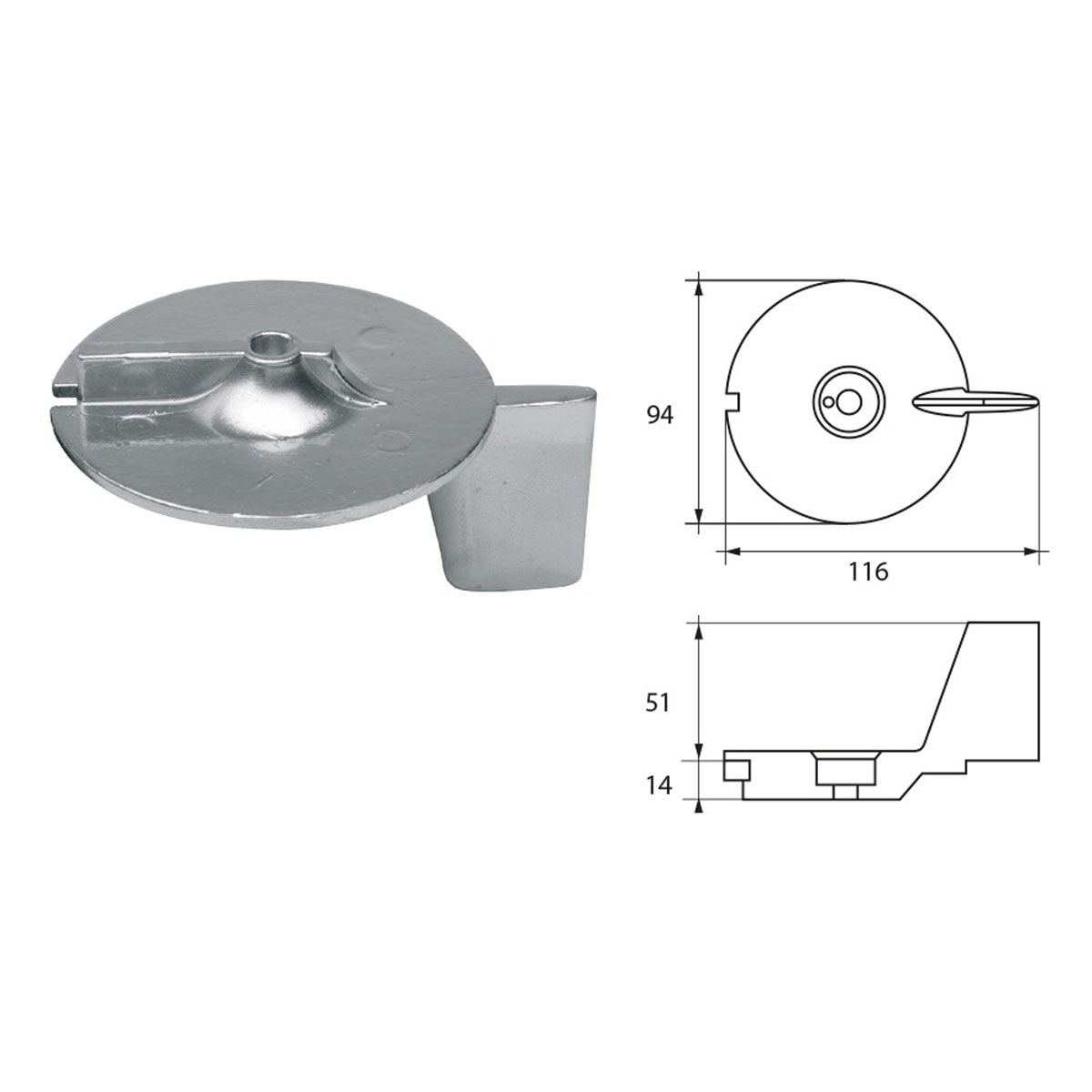 Ánodo Fonp para motores Mercury - Mercruiser artículo: POLIPODIUM ME004