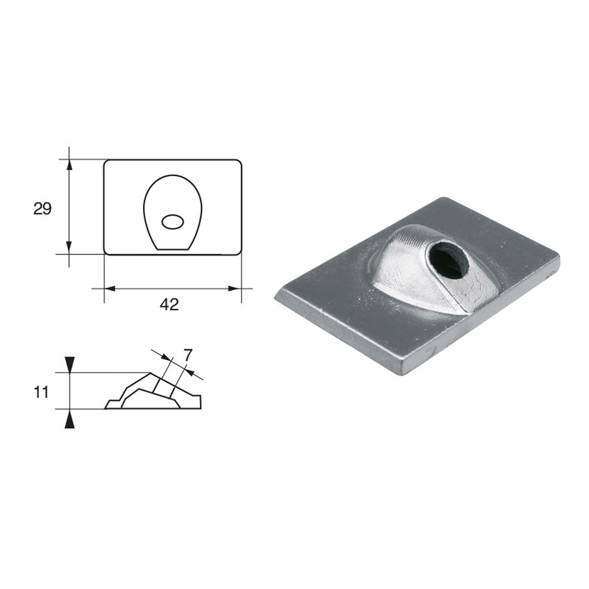 Ánodo Fonp para motores Mercury - Mercruiser artículo: POLIPODIUM ME008