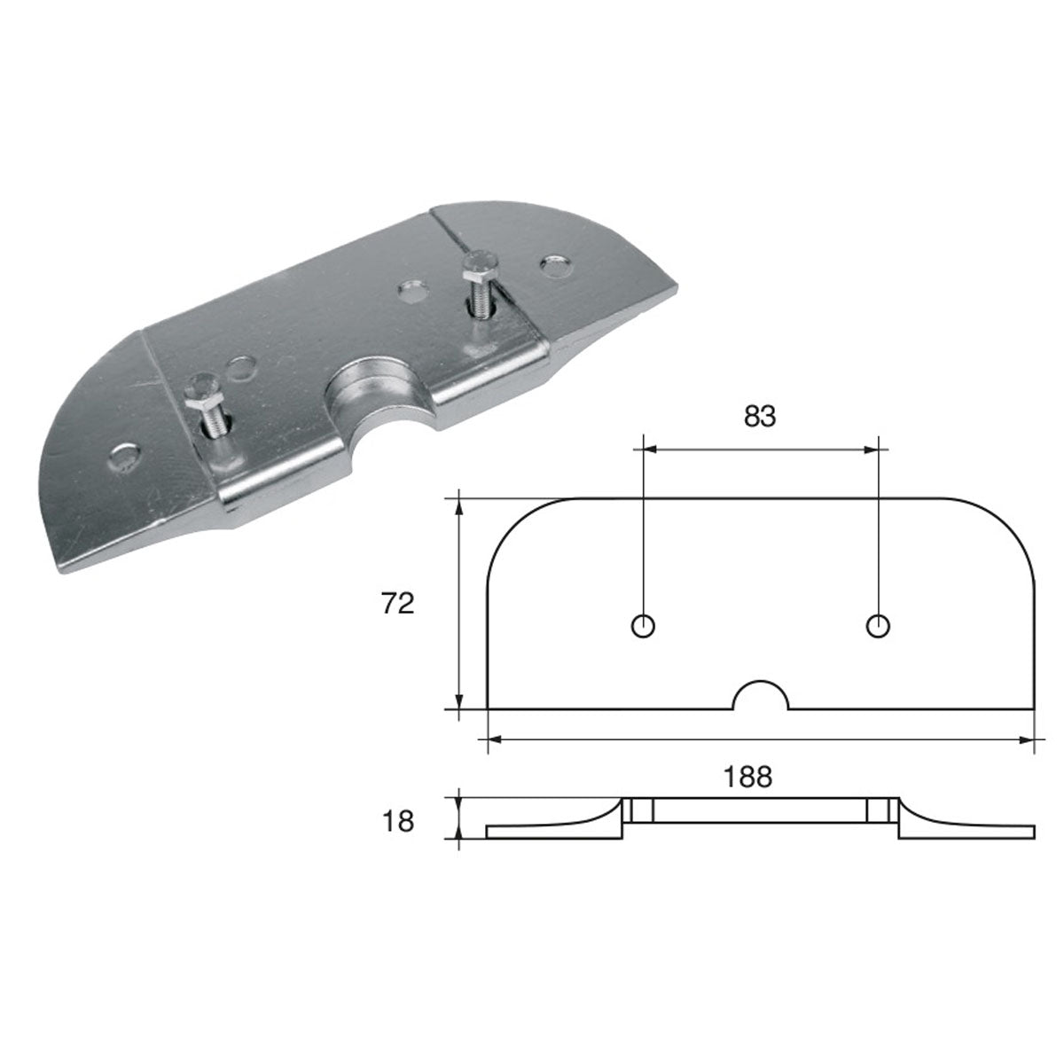 Fonp Anodo per motori Mercury Mercruiser