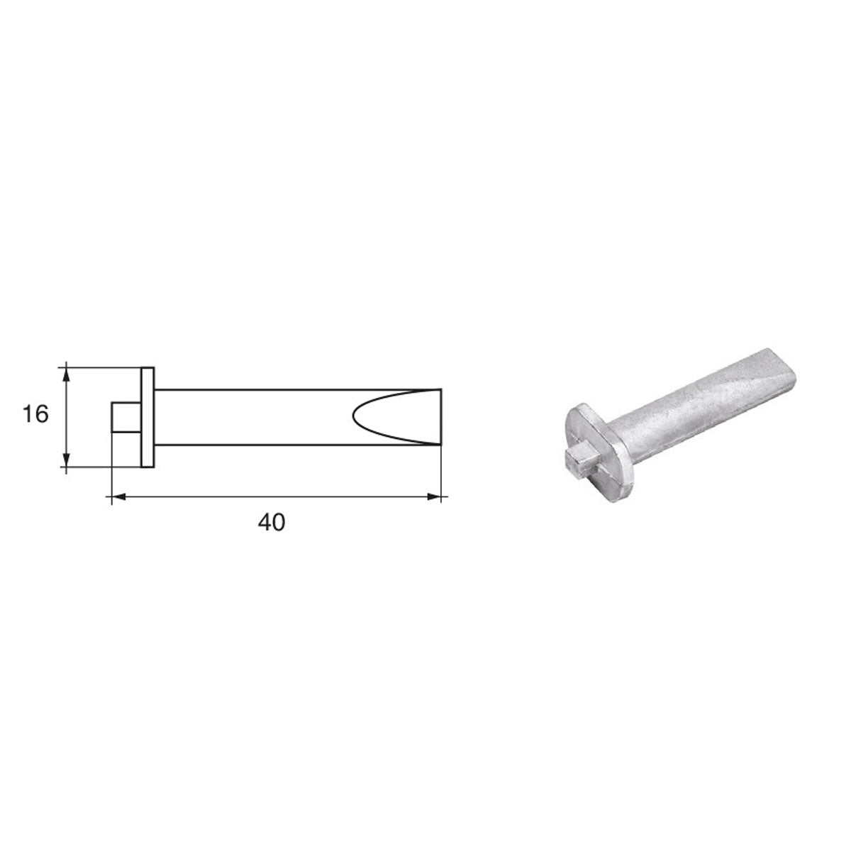 Fonp Anodo per motori Mercury - Mercruiser art. POLIPODIO ME039