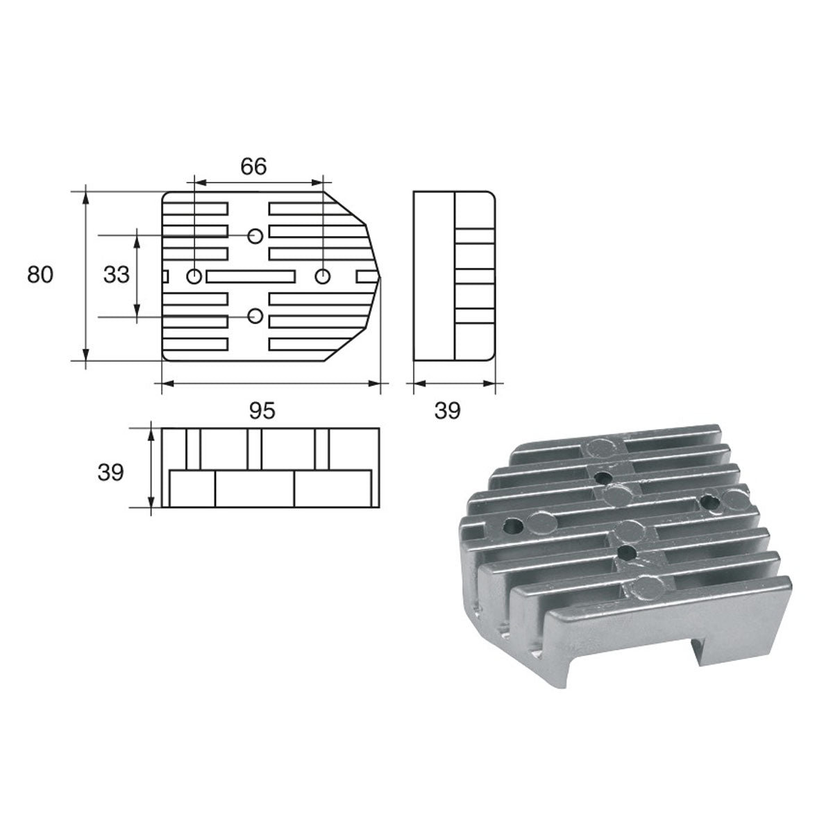 Fonp-Anode für Mercury-Mercruiser-Motoren, Artikelnummer: POLIPODIUM ME016
