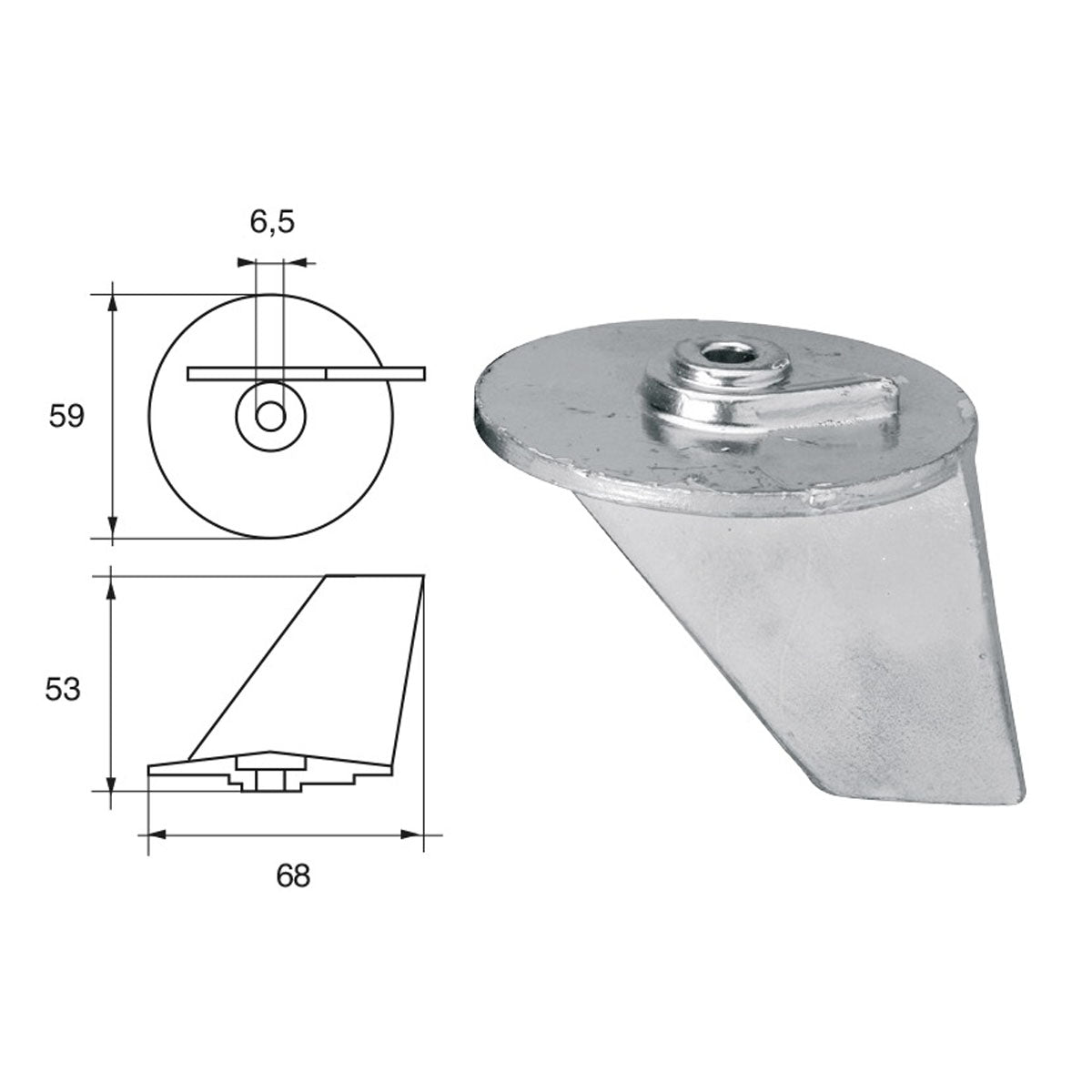 Ánodo Fonp para motores Tohatsu-Nissan artículo: POLIPODIUM TH004