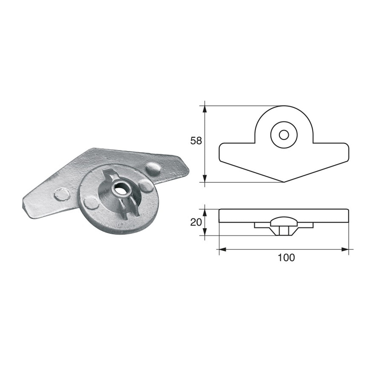 Fonp Anodo per motori Yamaha-Mariner art. POLIPODIO YA020