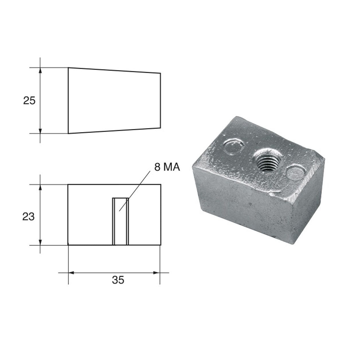 Fonp Anode for Yamaha-Mariner engines