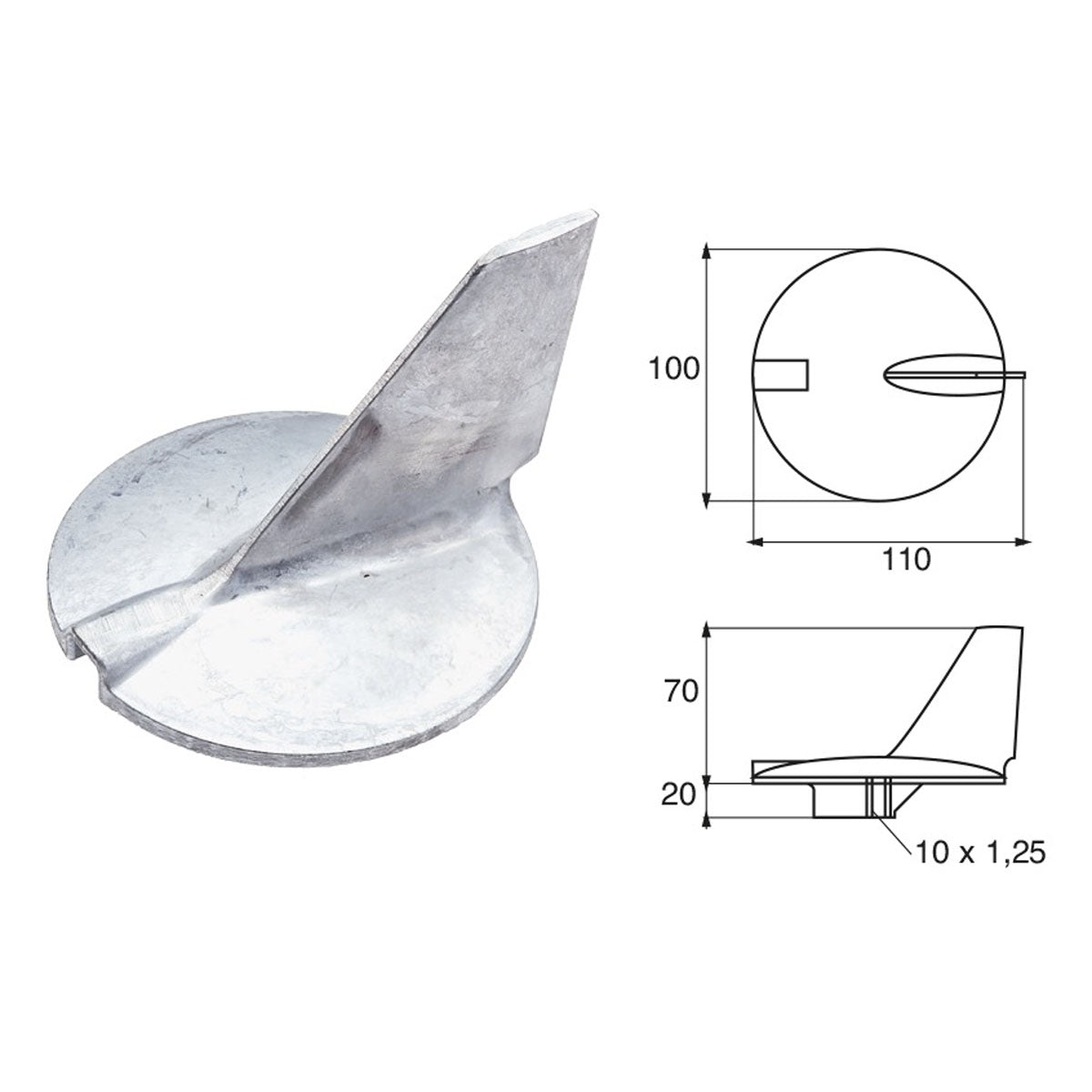 Ánodo Fonp para motores Yamaha-Mariner