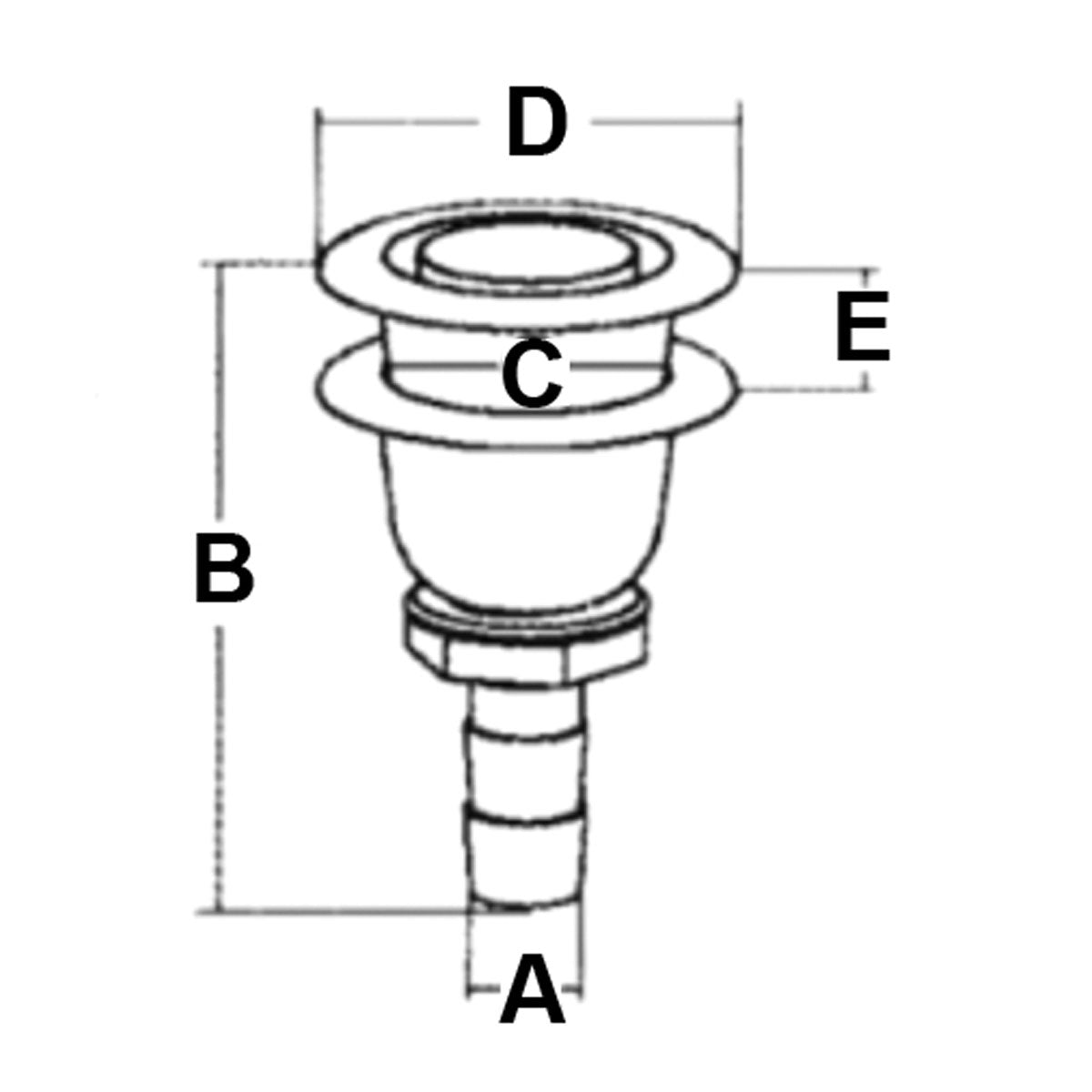 Trem Sfiato carburante in acciaio inox a filo A mm 16 B mm 76