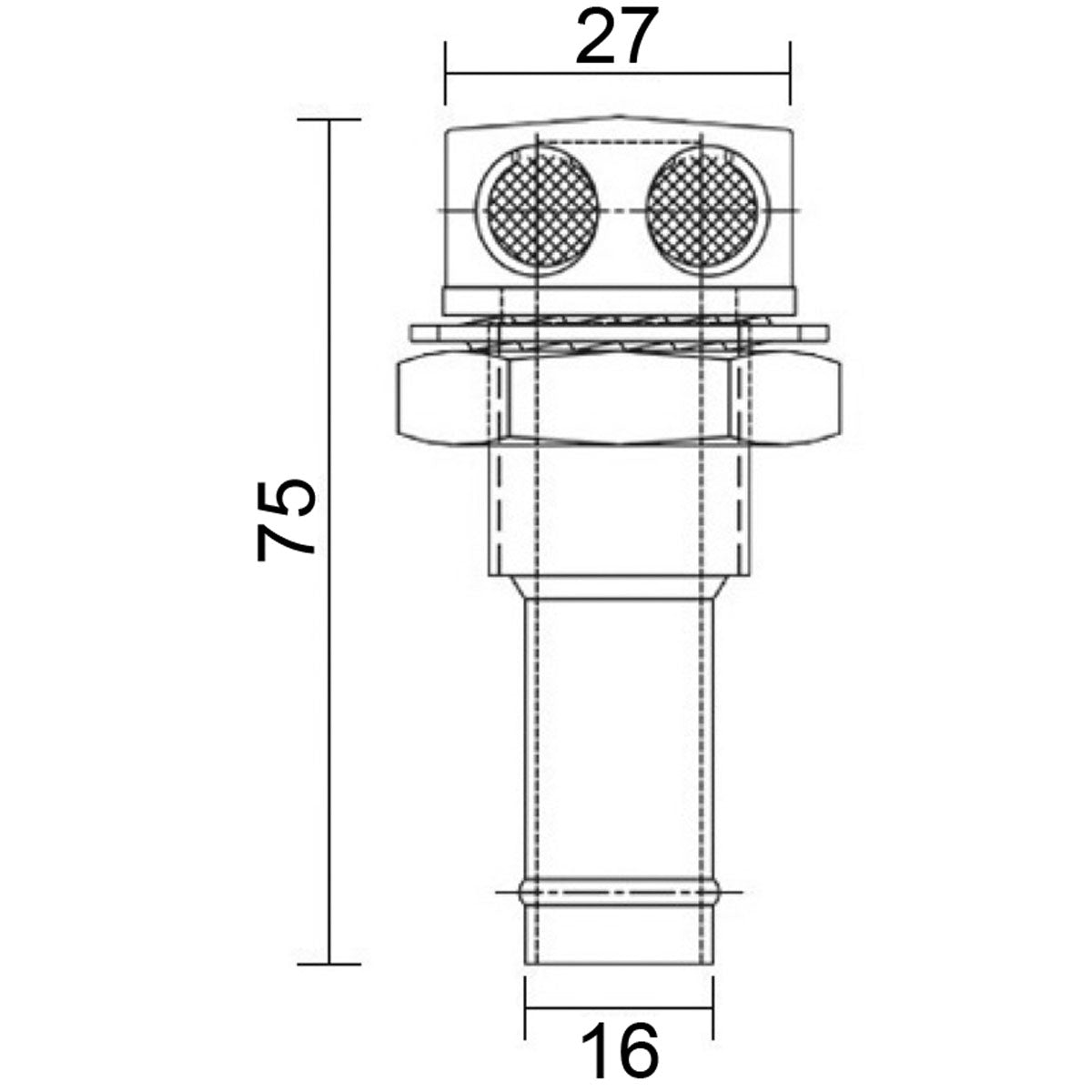 Trem Kraftstoffentlüftung aus hochglanzpoliertem Edelstahl
