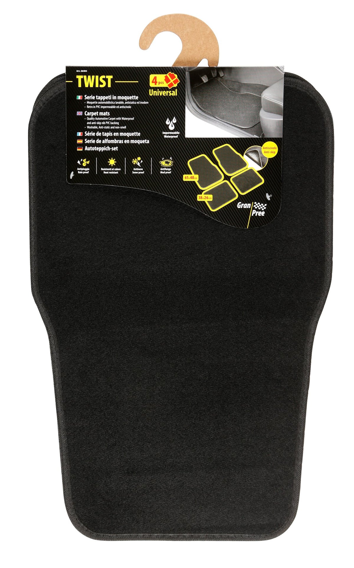 Gran Pree Twist, serie tappeti in moquette universali, 4 pz