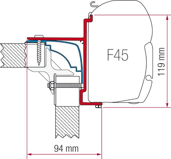 Fiamma Kit staffe per tendalino F45 – Laika Ecovip, Bürstner, Hobby