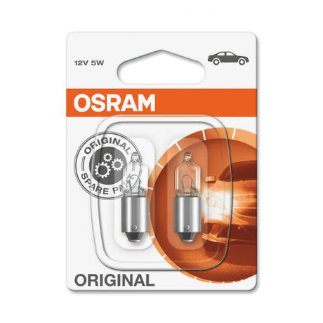 Osram Glühbirne 12V Miniwatt - 5W - BA9s - 2 Stück - Blisterverpackung 