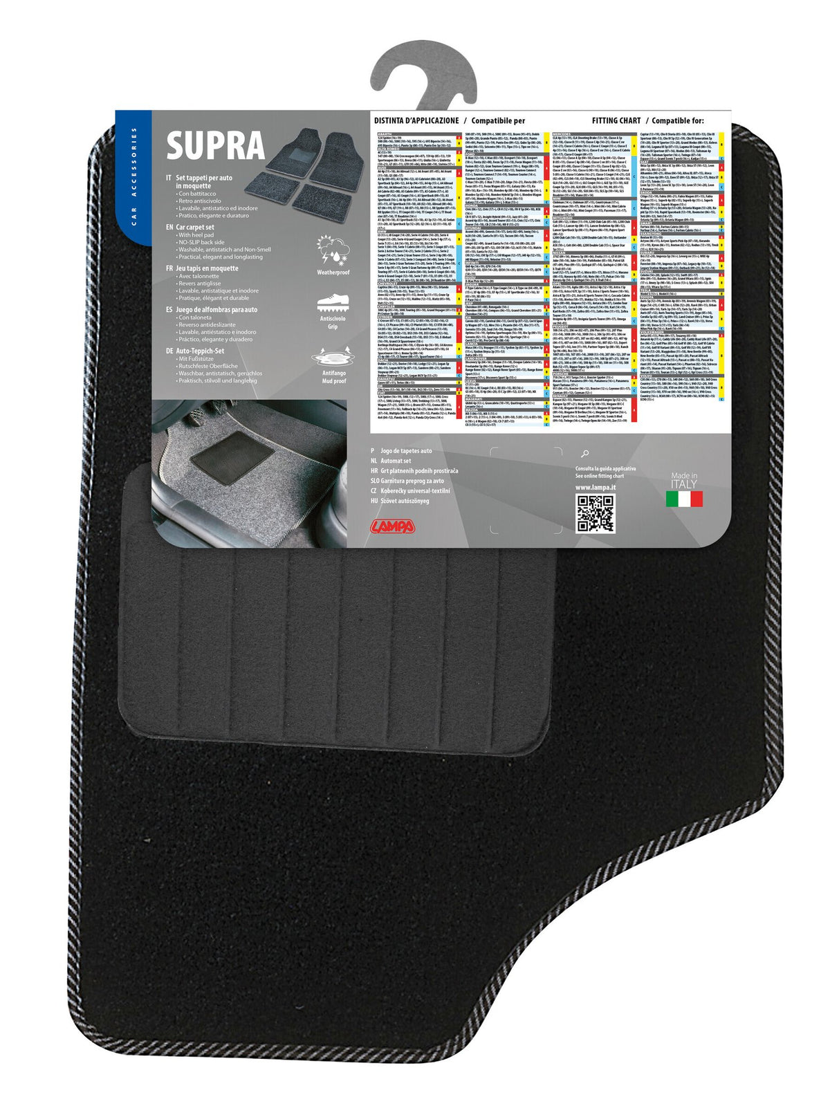 Lampa Supra Tappetini Auto in Moquette Specifici 4 pz - Nero