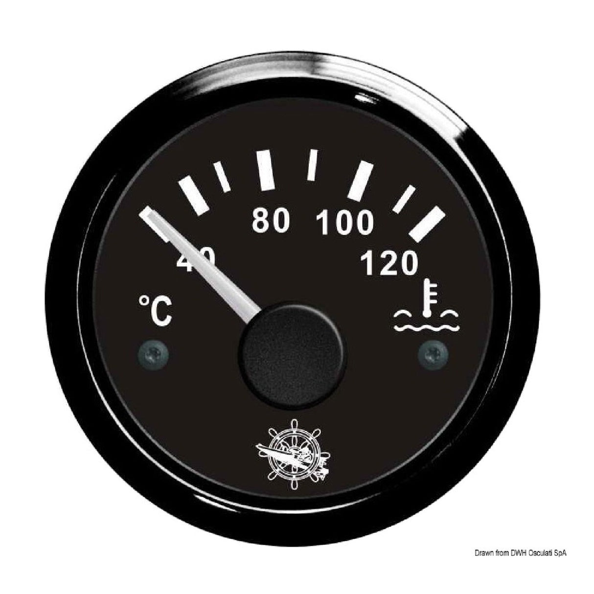 Osculati Indicatore temperatura acqua 40/120 nero/nera 27.320.08