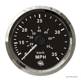 Osculati Pitot-Tachometer 35-65 MPH Schwarz/Glänzend 27.326.08