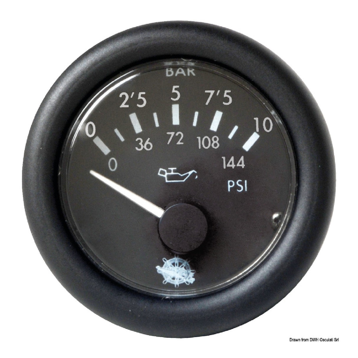 Osculati Oil pressure GUARDIAN 5-10 Bar Black 24 V 27.430.01