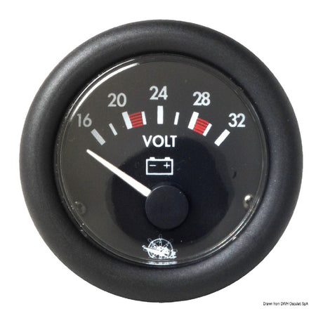 Osculati Voltmeter GUARDIAN 10-16-20-32 V Black 27.433.01