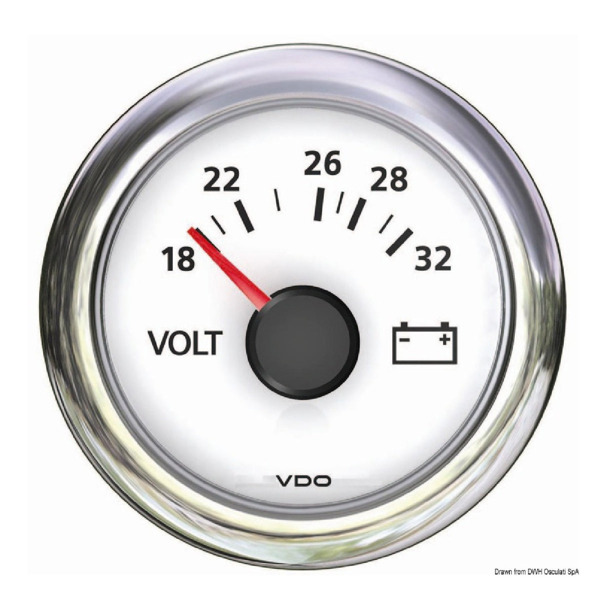 Voltímetro marino VDO 18/32 V blanco