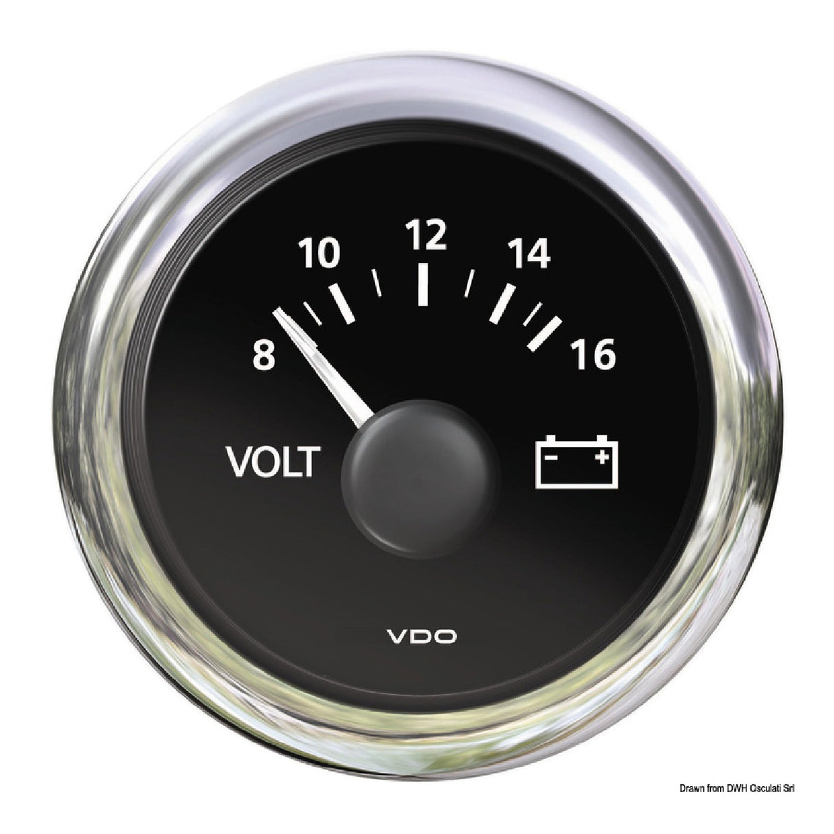 VDO Marine Voltmetro 8/16 V nero
