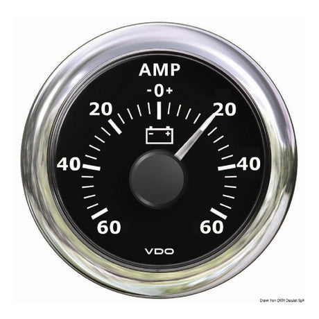 VDO Marine Amperometro -60 A +60 A nero - AmerigoStore