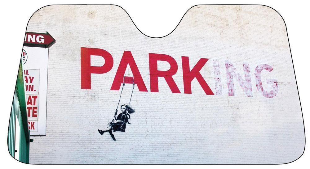 Banksys Graffiti-Thermo-Front-Sonnenschutz 130x70cm