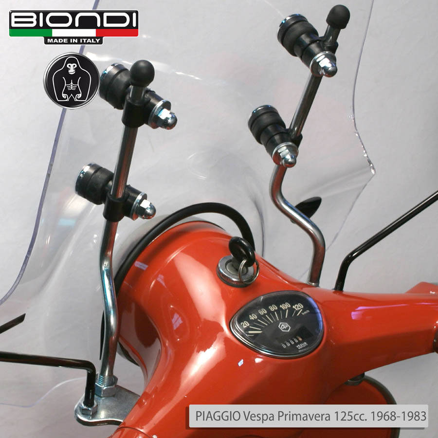 Biondi Kit Attacchi Parabrezza Special Touring per Vespa 50/90, Primavera e Super