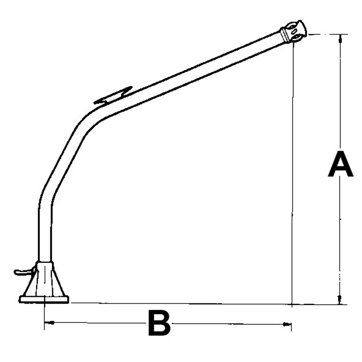 Trem Zweiarmkräne mit Schwenkarmen. Rohrdurchmesser 40 mm. Höhe 700 mm. - 2 Stück.