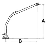 Trem Zweiarmkräne mit Schwenkarmen. Rohrdurchmesser 40 mm. Höhe 700 mm. - 2 Stück.