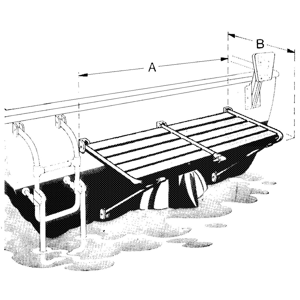 Trem Plancetta di poppa per scaletta a scomparsa 450x480 mm