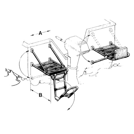 Trem Plancetta di poppa con scaletta 4 gradini estraibileA mm 450B mm 480
