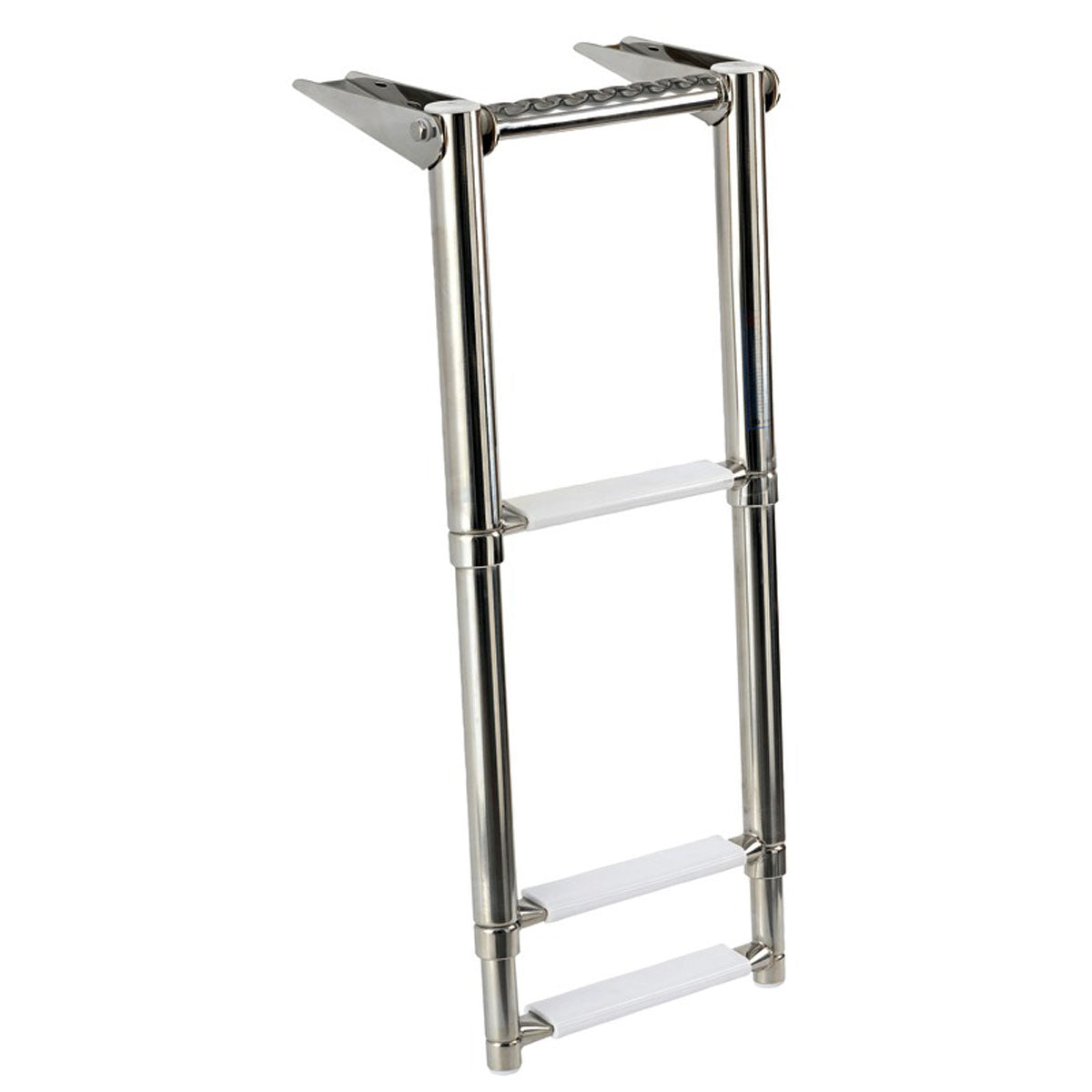 Escalera telescópica de plataforma Trem con asa, 4 peldaños, color negro