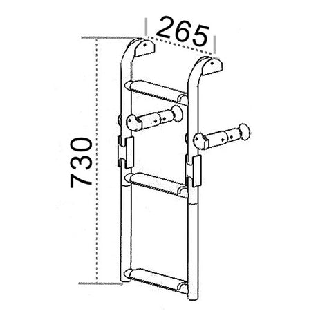 Trem Scaletta pieghevole per specchio di poppa