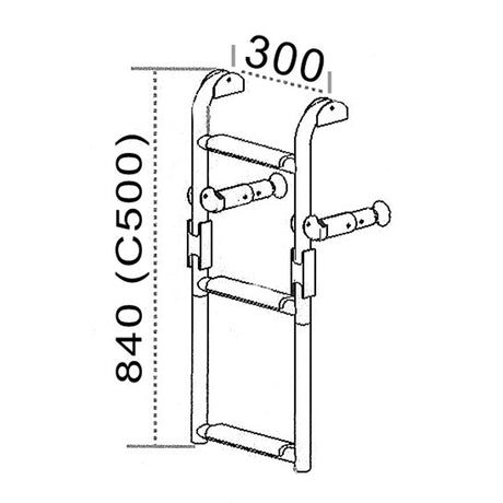 Trem Scaletta pieghevole per specchio di poppa