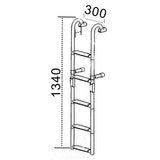 Trem Scaletta pieghevole per specchio di poppa Gradini 2 + 3 = 5