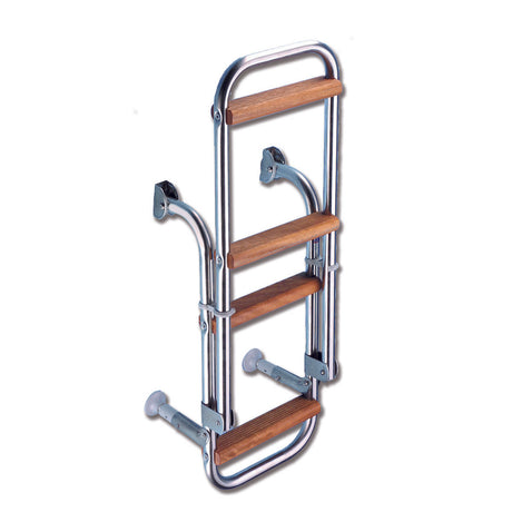 Trem Aisi 316 stainless steel ladder with wooden steps