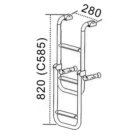 Trem Scaletta in acciaio inox Aisi 316 con gradini legno