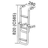 Trem Aisi 316 stainless steel ladder with wooden steps