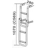 Trem Aisi 316 stainless steel ladder with wooden steps