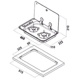 Can Piano cottura a incasso con coperchio in vetro fume modello FC1346