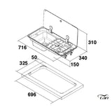 Kann 2-Flammen-Kochfeld mit vollständig geräuchertem, gehärtetem Glasdeckel, linksseitig