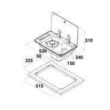 Placa de cocina de 1 fuego con tapa de cristal templado ahumado modelo FL1324