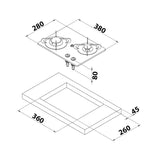 Can Built-in Glass Gas Hob Model PV1351