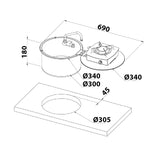 Can Hinged Flip-Up Cooktop in Sink Model LC1701