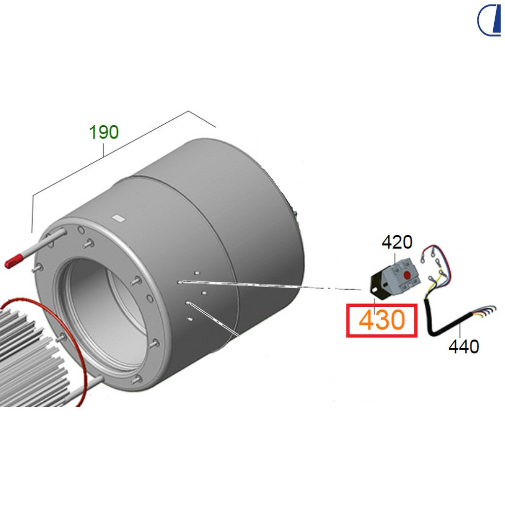 Piastra fissaggio interruttore di sicurezza 220V per Truma Combi Gas/Diesel versione E