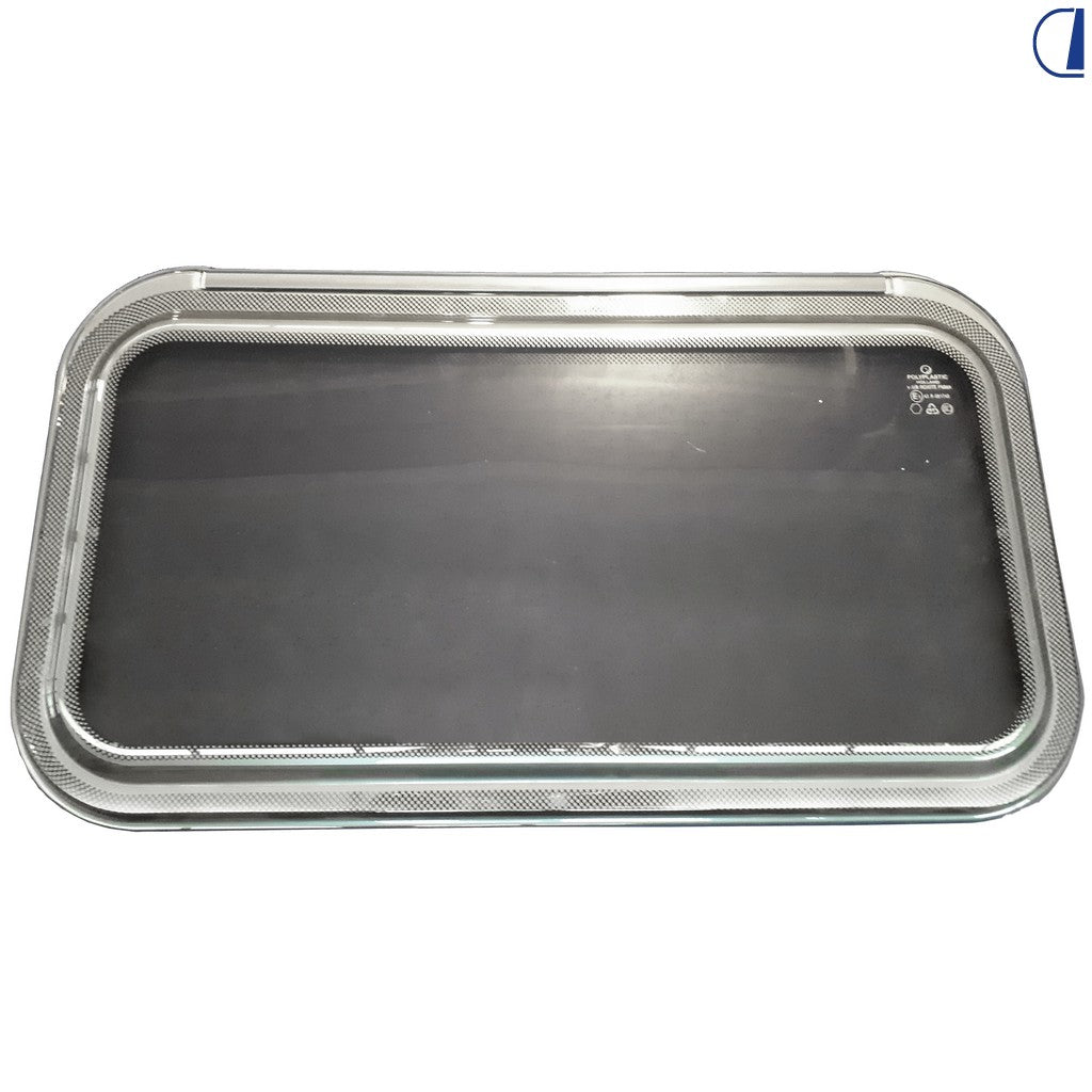 Di-Tec Lastra a compasso doppio vetro grigio 700x350 mm serigrafia grigio metal