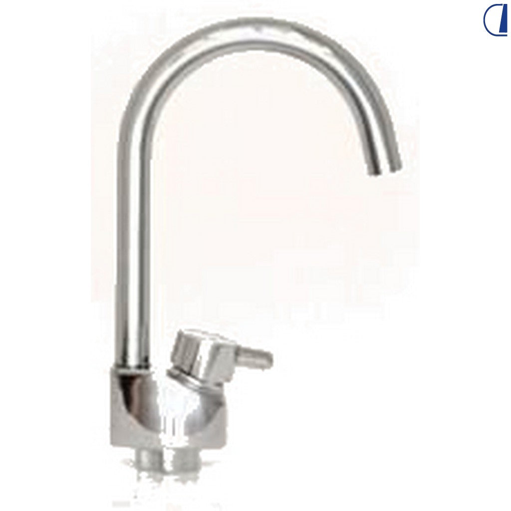 Di-Tec Miscelatore monoleva Moon a ponte 17 cm nickel spazzolato