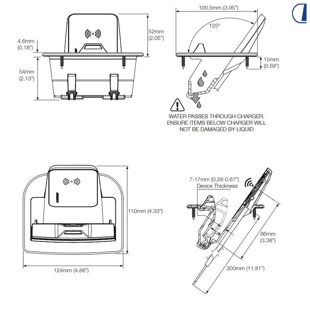 Di-Tec Caricabatterie wireless magnetico 10 W 12/24 V IPX6