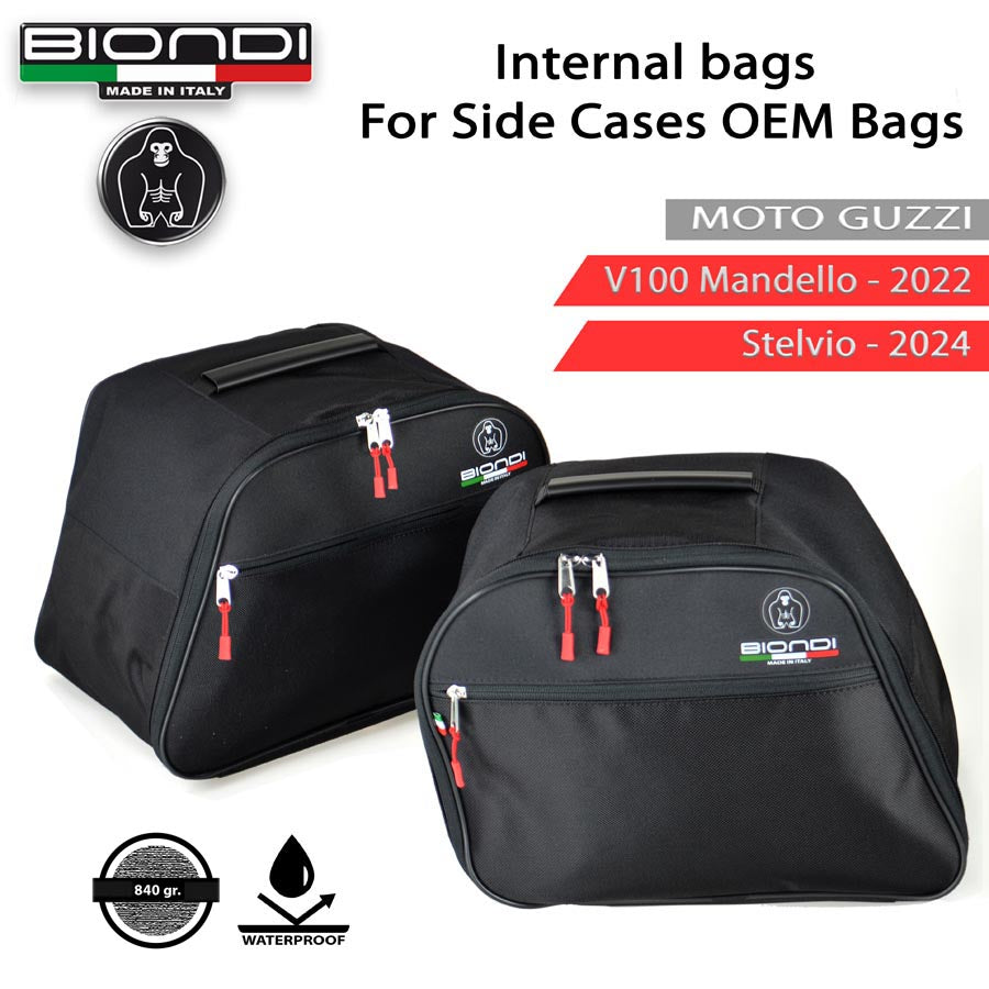 Biondi Borse Interne per Valigie Originali Moto Guzzi Stelvio e V100 Mandello - Coppia